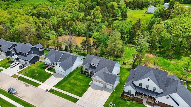 aerial view with a residential view