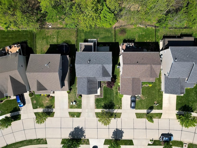 aerial view with a residential view