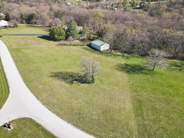 aerial view with a rural view