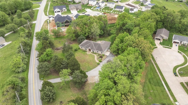 aerial view with a residential view