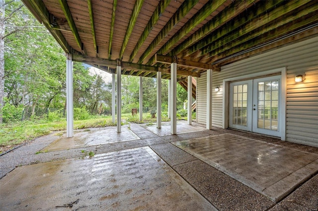 view of patio featuring french doors