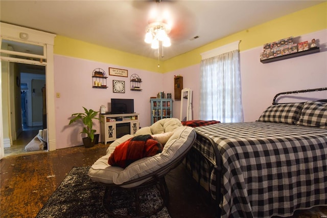 bedroom featuring visible vents