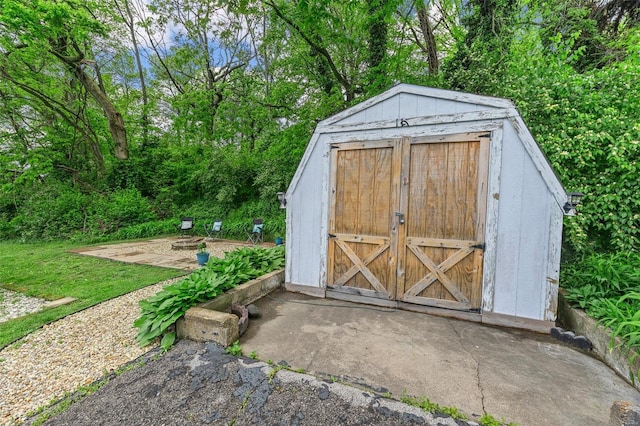 view of shed