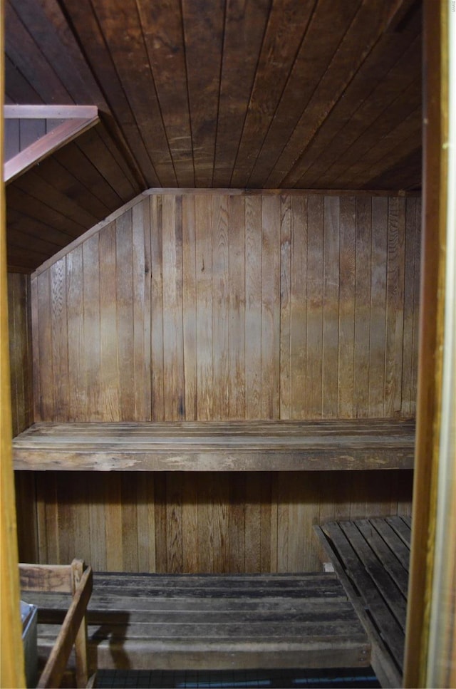 view of sauna