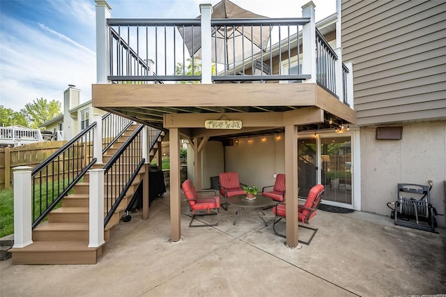 view of patio with stairs