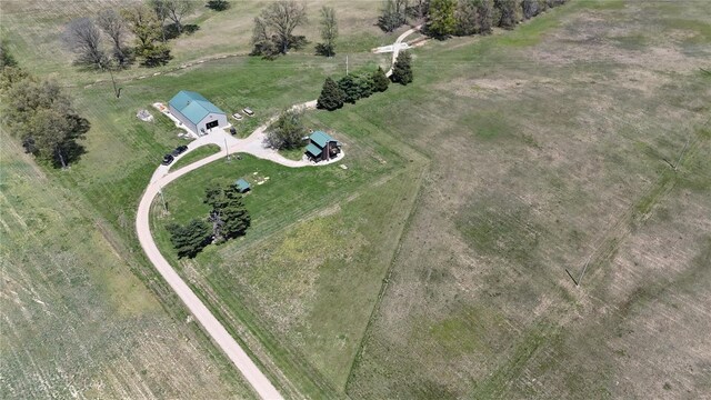 aerial view with a rural view