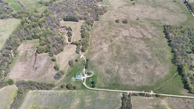 drone / aerial view with a rural view