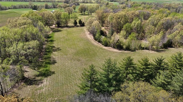 bird's eye view with a rural view
