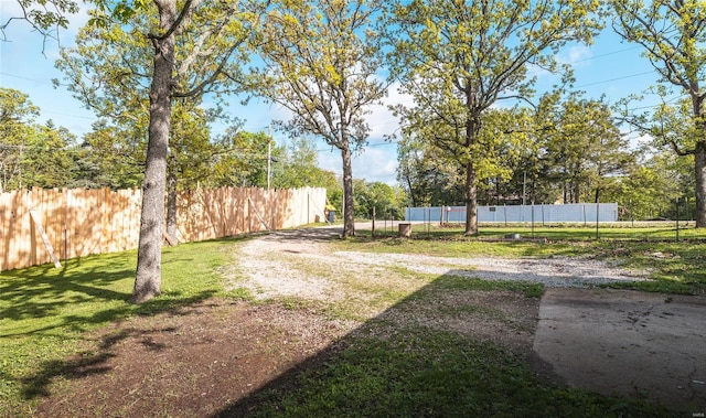 view of yard featuring fence