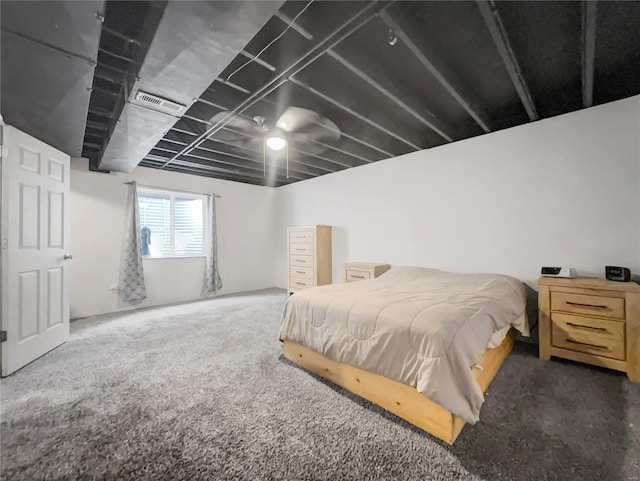 bedroom with carpet flooring and visible vents