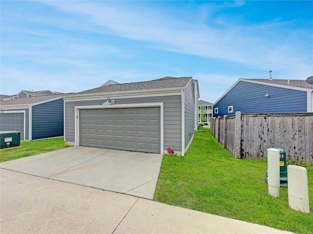garage featuring fence