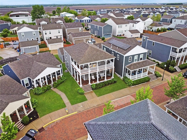 aerial view with a residential view