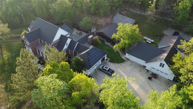 aerial view with a residential view