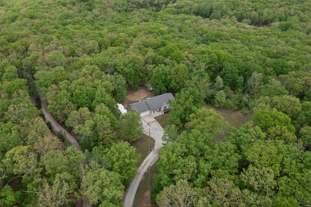 aerial view with a forest view
