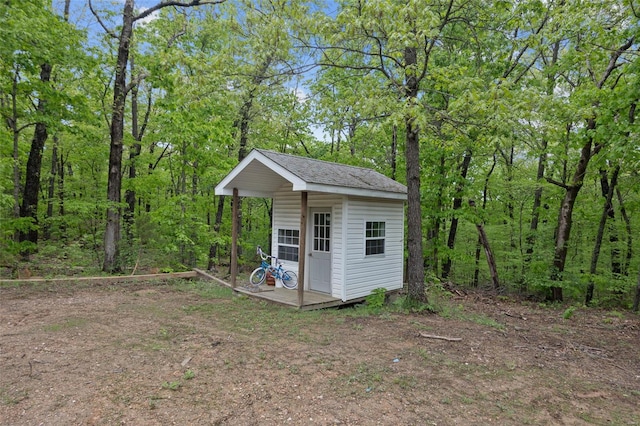 view of shed