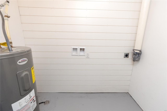 utility room with water heater