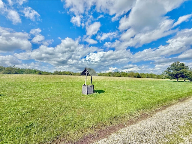 view of property's community with a yard and a rural view