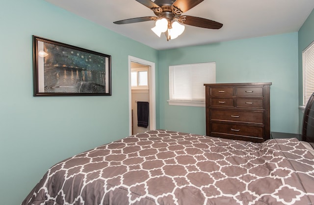 bedroom with a ceiling fan