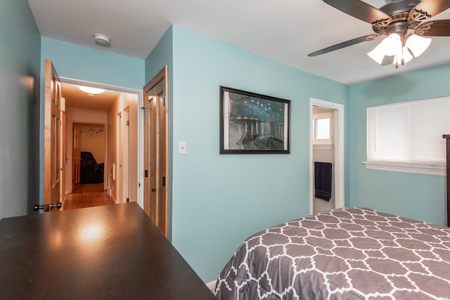 bedroom featuring a ceiling fan