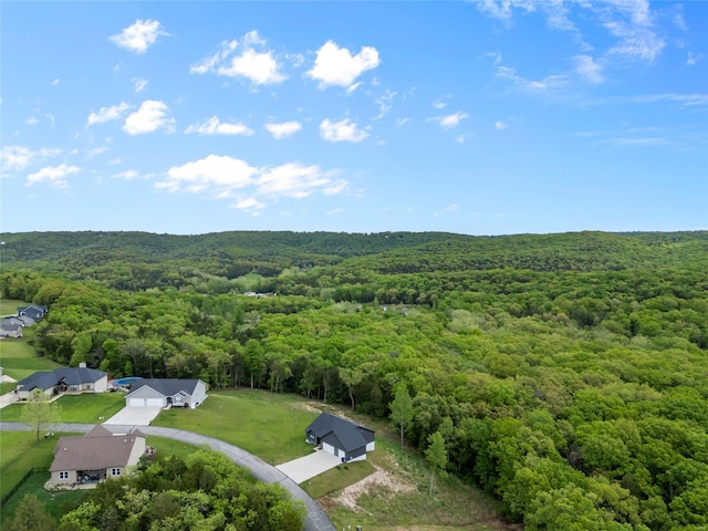 drone / aerial view with a view of trees