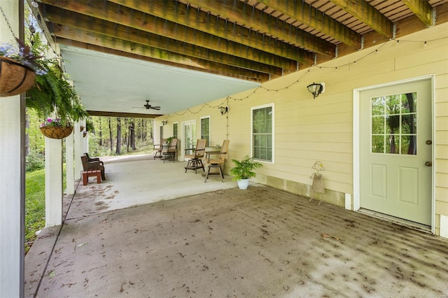 view of patio / terrace with ceiling fan