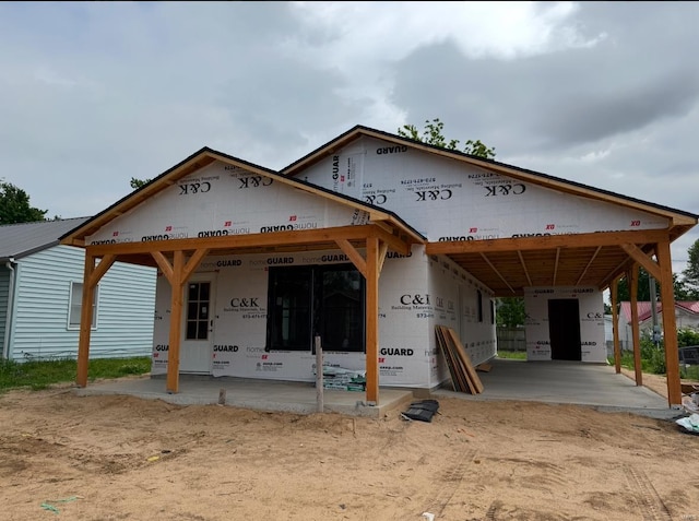 view of unfinished property