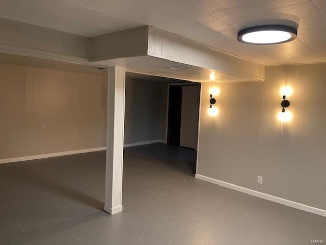 finished below grade area with baseboards