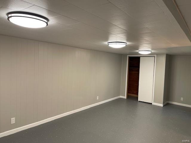 finished basement with baseboards