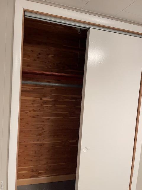 interior space with wood walls