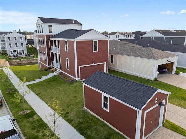 drone / aerial view with a residential view