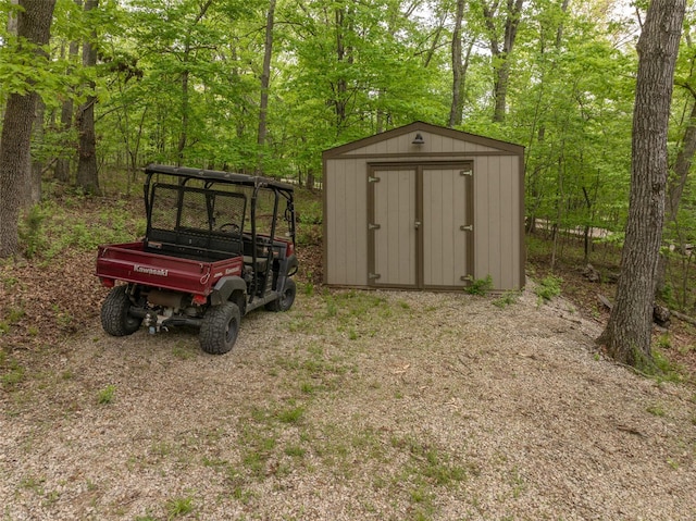 view of shed