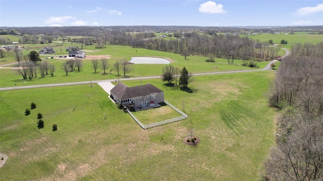 drone / aerial view with a rural view