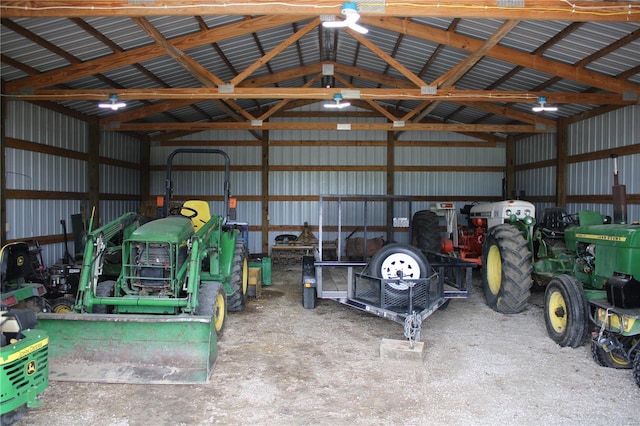 garage featuring metal wall