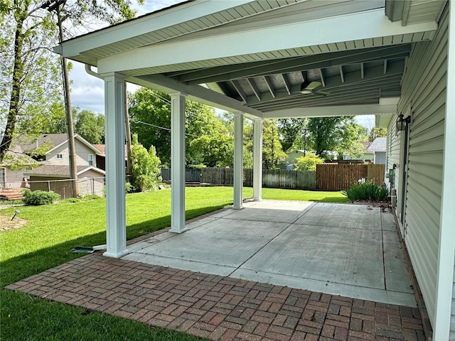 view of patio featuring a fenced backyard