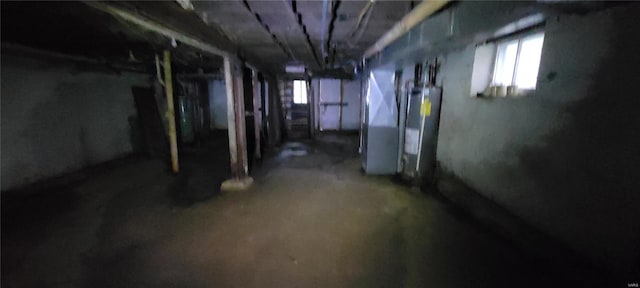 below grade area with plenty of natural light and heating unit