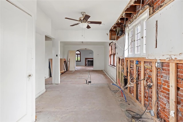 hallway with arched walkways