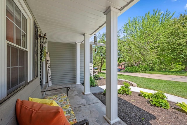 view of patio with a porch