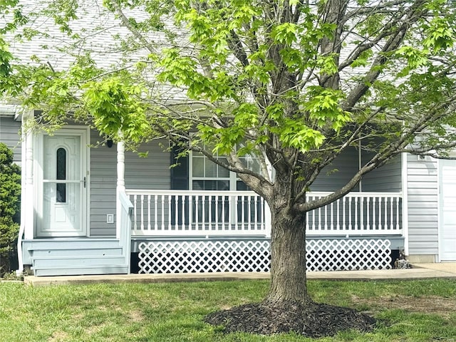 exterior space with a porch