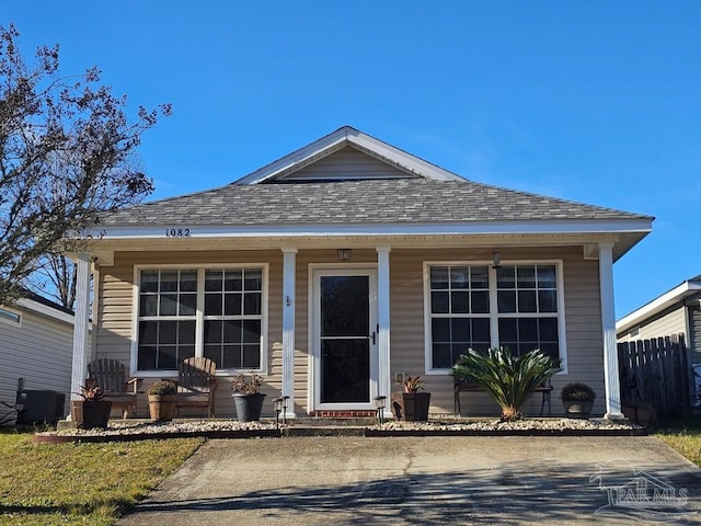 view of front of property with central AC unit