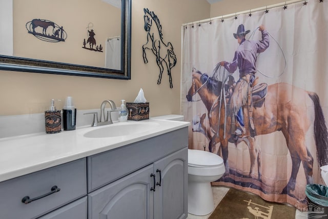 bathroom with vanity and toilet