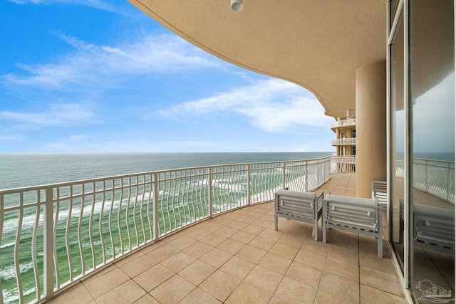 balcony with a water view