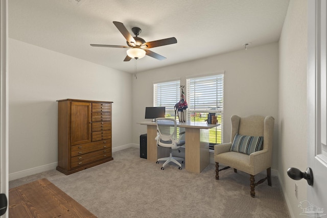 6319 Red Pepper Dr, Gulf Breeze, FL 32563 - carpeted office space featuring a ceiling fan and baseboards