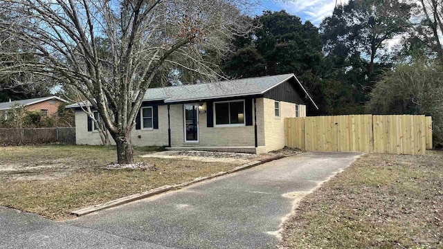 view of single story home