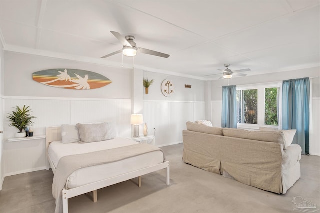 bedroom with ceiling fan