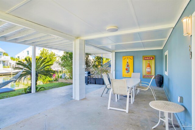 view of patio with area for grilling