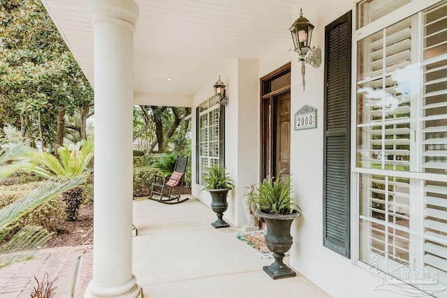 view of patio / terrace with a porch