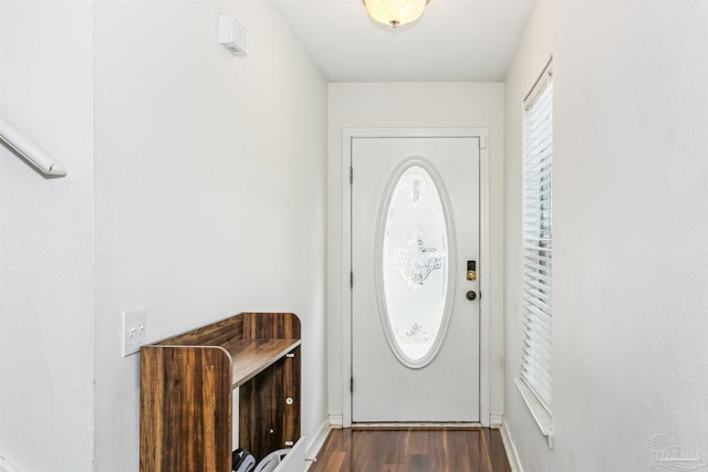 entrance foyer with dark hardwood / wood-style flooring