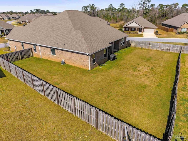 aerial view with a residential view