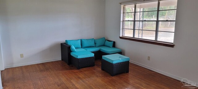 sitting room featuring hardwood / wood-style floors