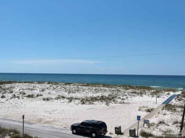 property view of water with a beach view